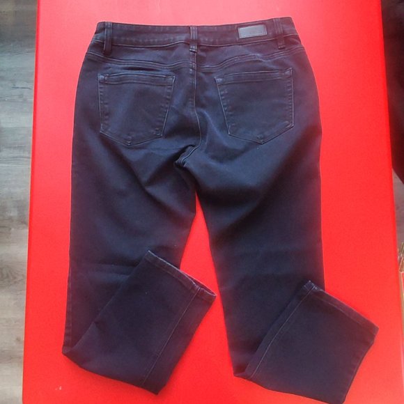 Kenneth Cole Reflection skinny jeans black with zipper design women's size 10 - Picture 3 of 9